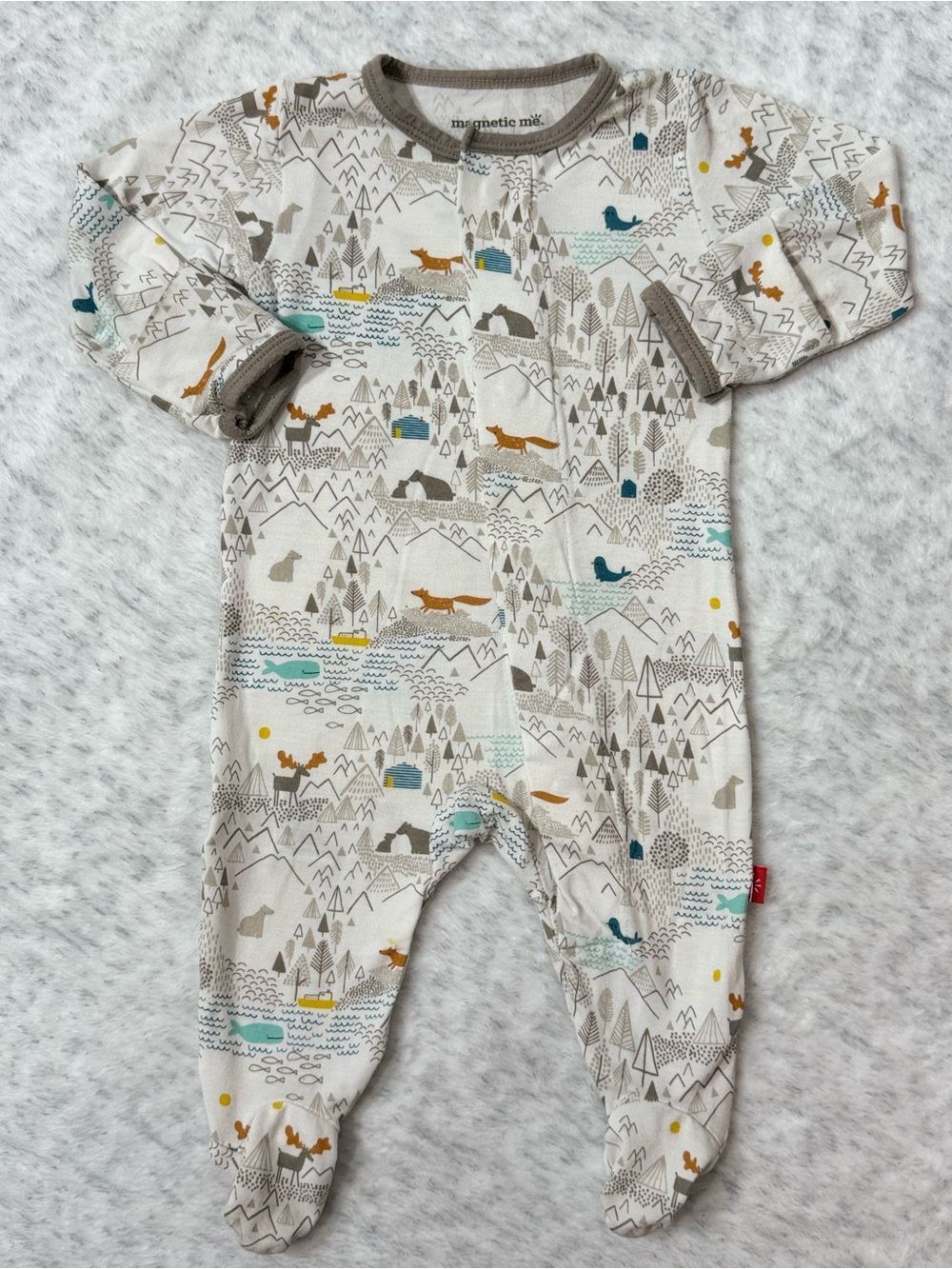 Magnetic Me Woodland Moose Fox Bear Footie Sleeper Newborn Baby Modal Neutral